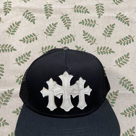 Chrome Hearts White Three Cross Trucker Baseball Cap - Picture 4 of 6